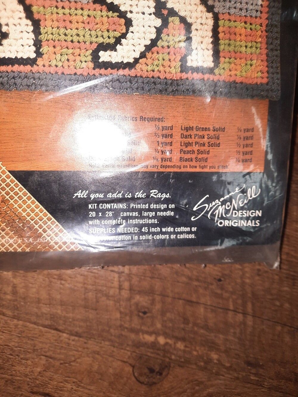 Vintage Rag Rug Kit With Cat - Picture 7 of 8